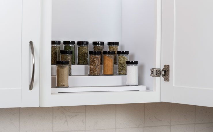 See all of your spices with a stepped rack