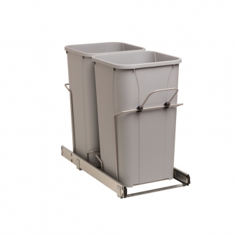 Double 27 qt Pullout Waste Bins