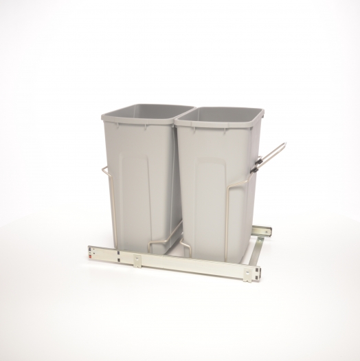 KV PDMTM15-2-35WH Trash Can, double, side mounted, 35 quart, steel