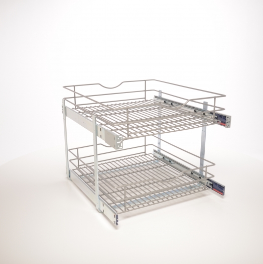 Simply Put 20.5-in W x 14.6875-in H 2-Tier Cabinet-mount Metal Soft Close Pull-out  Sliding Basket Kit in the Cabinet Organizers department at